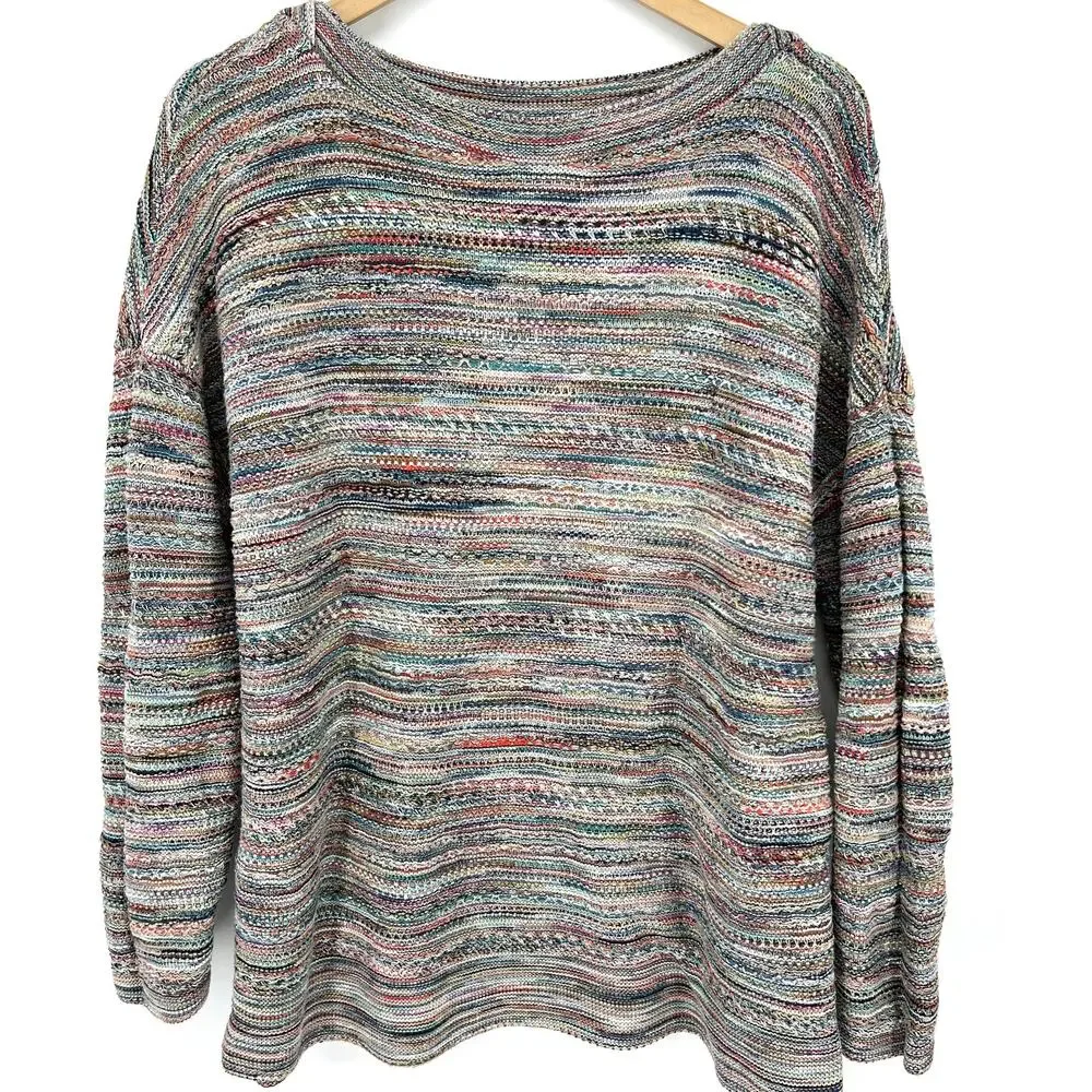J. Jill Mineral Multi-Colored Lightweight Tunic Sweater Size XL